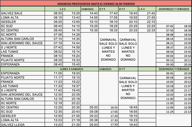 servicio de colectivos san Jerónimo Norte